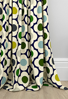 Orla Kiely Spot Flower, Blue Multi - Made to Measure Curtains